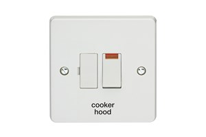 13A Double Pole Switched Fused Connection Unit With Neon Printed 'Cooker Hood' in Black