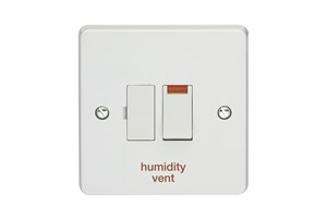 13A Double Pole Switched Fused Connection Unit With Neon Printed 'Humidity Vent'