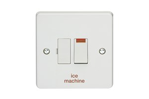 13A Double Pole Switched Fused Connection Unit With Neon Printed 'Ice Machine'