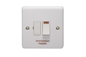 13A Double Pole Switched Fused Connection Unit With Neon Printed 'Immersion Heater'