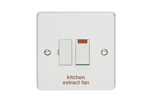 13A Double Pole Switched Fused Connection Unit With Neon Printed 'Kitchen Extract Fan'