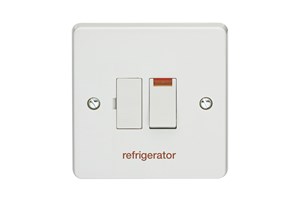 13A Double Pole Switched Fused Connection Unit With Neon Printed 'Refrigerator'