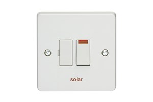 13A Double Pole Switched Fused Connection Unit With Neon Printed 'Solar'