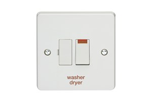 13A Double Pole Switched Fused Connection Unit With Neon Printed 'Washer Dryer'
