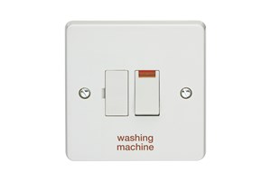 13A Double Pole Switched Fused Connection Unit With Neon Printed 'Washing Machine'