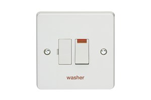 13A Double Pole Switched Fused Connection Unit With Neon Printed 'Washer'