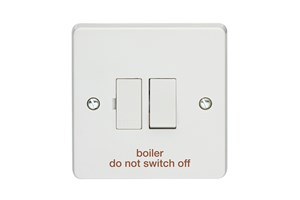 13A Double Pole Switched Fused Connection Unit Printed 'Boiler Do Not Switch Off'