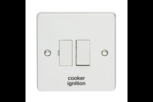 13A Double Pole Switched Fused Connection Unit Printed 'Cooker Ignition' in Black