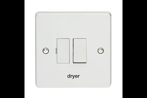 13A Double Pole Switched Fused Connection Unit Printed 'Dryer' in Black