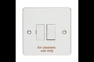 13A Double Pole Switched Fused Connection Unit Printed 'For Cleaners Use Only'
