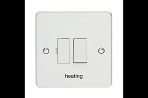 13A Double Pole Switched Fused Connection Unit Printed 'Heating' in Black