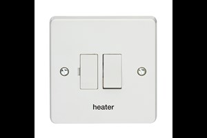 13A Double Pole Switched Fused Connection Unit Printed 'Heater' in Black