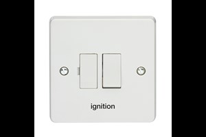 13A Double Pole Switched Fused Connection Unit Printed 'Ignition' in Black