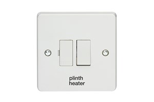 13A Double Pole Switched Fused Connection Unit Printed 'Plinth Heater' in Black
