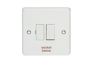 13A Double Pole Switched Fused Connection Unit Printed 'Socket Below'