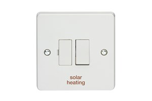 13A Double Pole Switched Fused Connection Unit Printed 'Solar Heating'