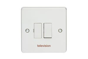 13A Double Pole Switched Fused Connection Unit Printed 'Television'