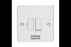 13A Double Pole Switched Fused Connection Unit Printed 'Washing Machine' in Black
