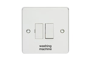 13A Double Pole Switched Fused Connection Unit Printed 'Washing Machine' in Black