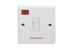13A Unswitched Fused Connection Unit With Neon Printed 'Dish Washer'