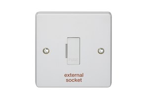 13A Unswitched Fused Connection Unit Printed 'External Socket'