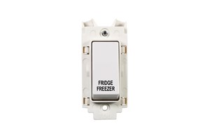 20A Double Pole Grid Switch Printed 'Fridge Freezer' in Black