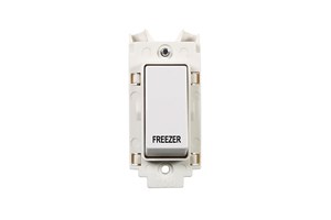 20A Double Pole Grid Switch Printed 'Freezer' in Black