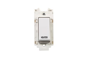 20A Double Pole Grid Switch Printed 'Heater' in Black