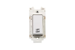 20A Double Pole Grid Switch Printed 'Loft Light' in Black