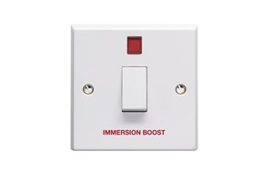 20A 1 Gang Double Pole Control Switch With Neon Printed 'Immersion Boost'