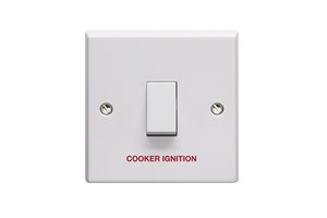 20A 1 Gang Double Pole Switch Printed 'Cooker Ignition'