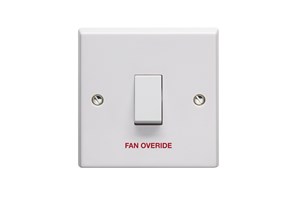 20A 1 Gang Double Pole Switch Printed 'Fan Overide'