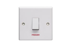 20A 1 Gang Double Pole Switch Printed 'Freezer'