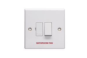13A Double Pole Switched Fused Connection Unit Printed 'Bathroom Fan'