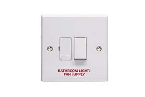 13A Double Pole Switched Fused Connection Unit Printed 'Bathroom Light/Fan Supply'