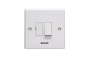 13A Double Pole Switched Fused Connection Unit Printed 'Boiler' in Black