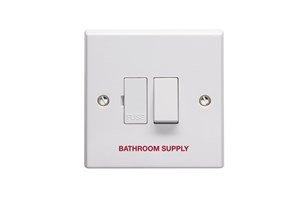 13A Double Pole Switched Fused Connection Unit Printed 'Bathroom Supply'