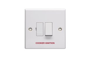 13A Double Pole Switched Fused Connection Unit Printed 'Cooker Ignition'
