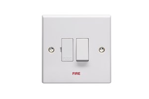 13A Double Pole Switched Fused Connection Unit Printed 'Fire'