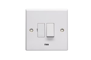 13A Double Pole Switched Fused Connection Unit Printed 'Fan' in Black