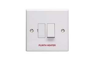 13A Double Pole Switched Fused Connection Unit Printed 'Plinth Heater'