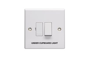 13A Double Pole Switched Fused Connection Unit Printed 'Under Cupboard Light' in Black