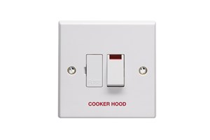 13A Double Pole Switched Fused Connection Unit With Neon Printed 'Cooker Hood'