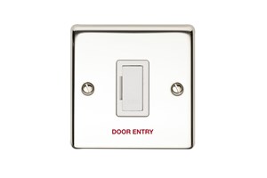 13A Unswitched Fused Connection Unit Printed 'Door Entry' Polished Steel Finish