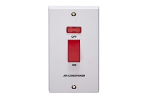 45A 1 Gang Double Pole With Neon Large Plate Printed 'Air Conditioner'