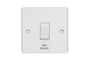 6A 1 Gang 1 Way Retractive Switch Printed 'Fan Boost'