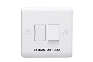 13A Double Pole Switched Fused Connection Unit Printed 'Extractor Hood'