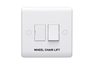 13A Double Pole Switched Fused Connection Unit Printed 'Wheelchair Lift'