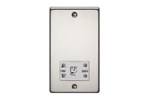 Shaver Socket Dual Voltage Stainless Steel Finish