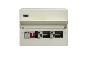 7 Way High Integrity Consumer Unit 100A Main Switch +1, 80A 30mA RCD +3, 80A 30mA RCD +3, with SPD